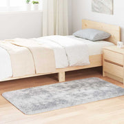 Vloerkleed hoogpolig 80x150 cm polyester lichtgrijs