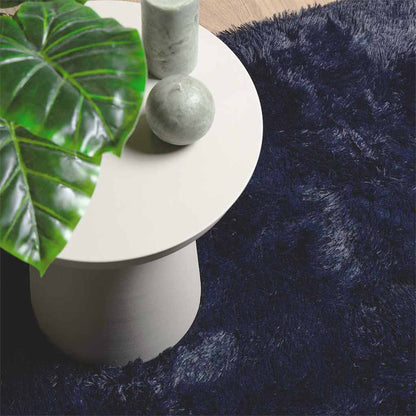 Hoogpolig Vloerkleed Navarra Polyester Marineblauw 80 x 150 cm