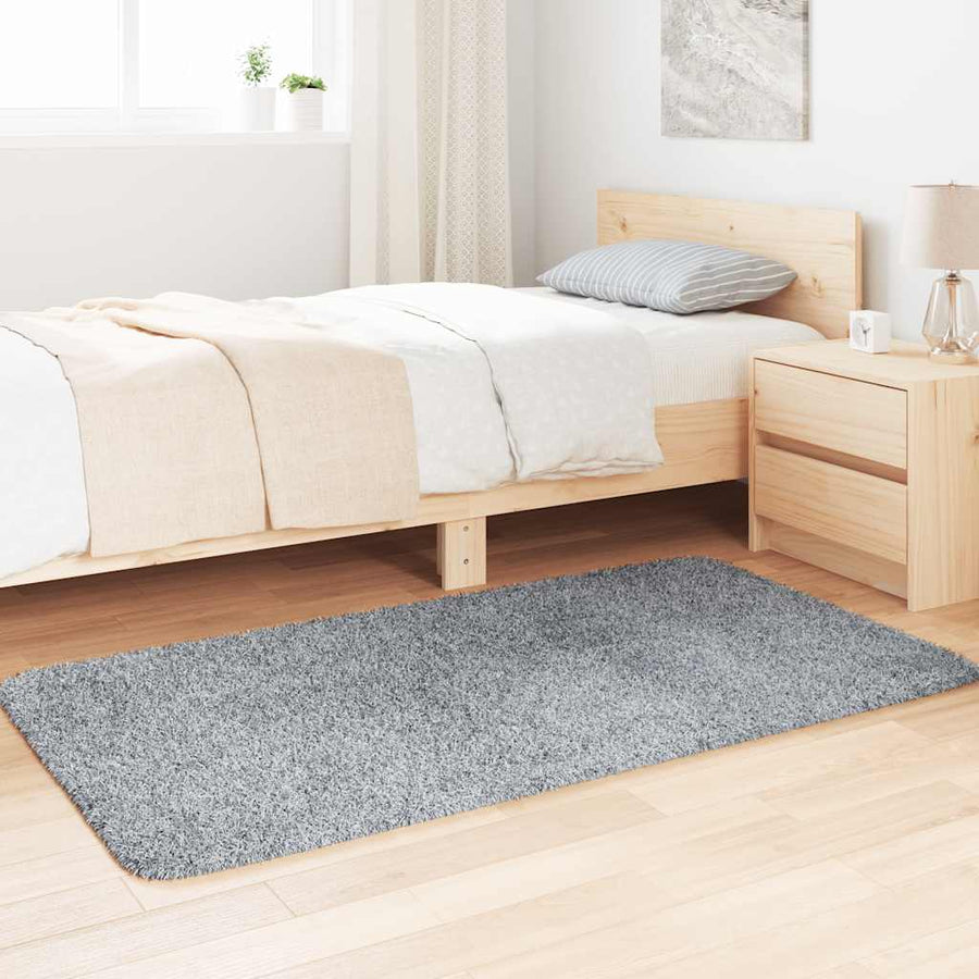 Hoogpolig vloerkleed NAVARRA 80x150 cm polyester zilvergrijs