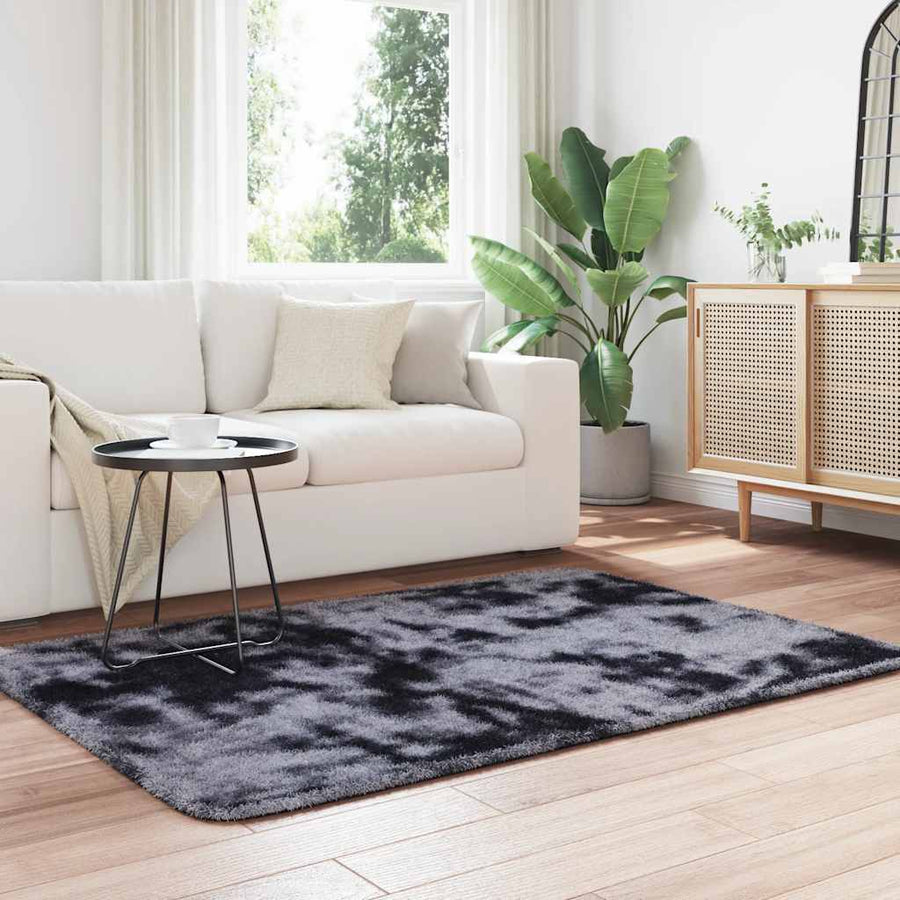 Hoogpolig vloerkleed NAVARRA 120x170 cm polyester donkergrijs