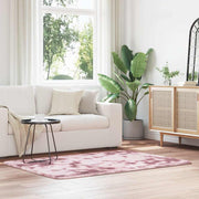 Hoogpolig vloerkleed 120x170 cm stoffig roze polyester