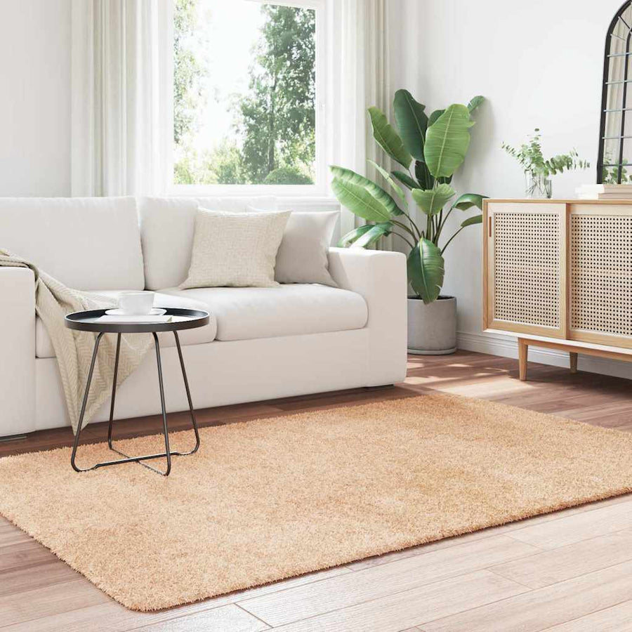 Hoogpolig vloerkleed NAVARRA 130x200 cm polyester beige
