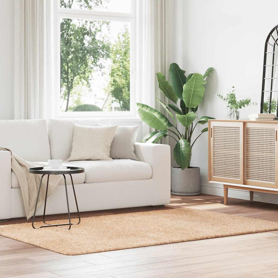 Hoogpolig vloerkleed NAVARRA 130x200 cm polyester beige