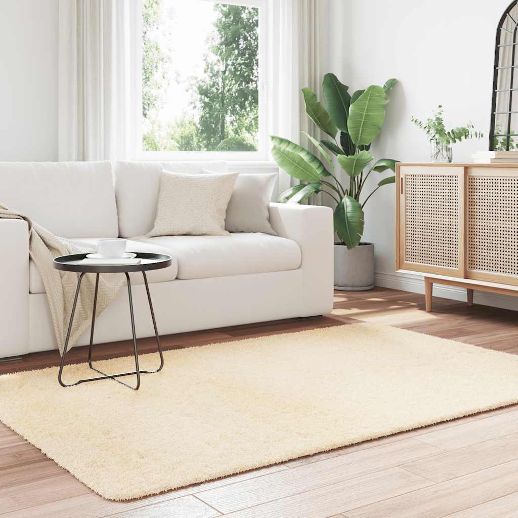 Hoogpolig vloerkleed NAVARRA 130x200 cm polyester crèmekleurig