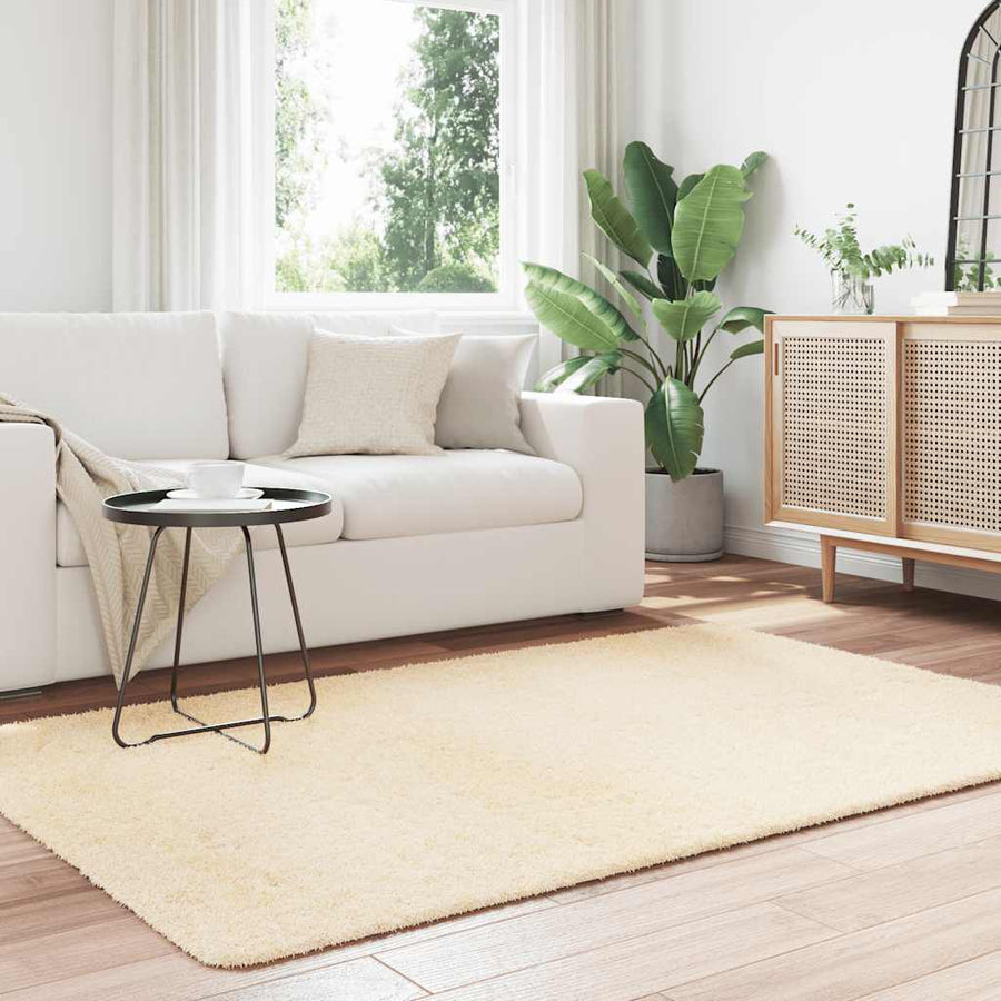 Hoogpolig vloerkleed NAVARRA 130x200 cm polyester crèmekleurig