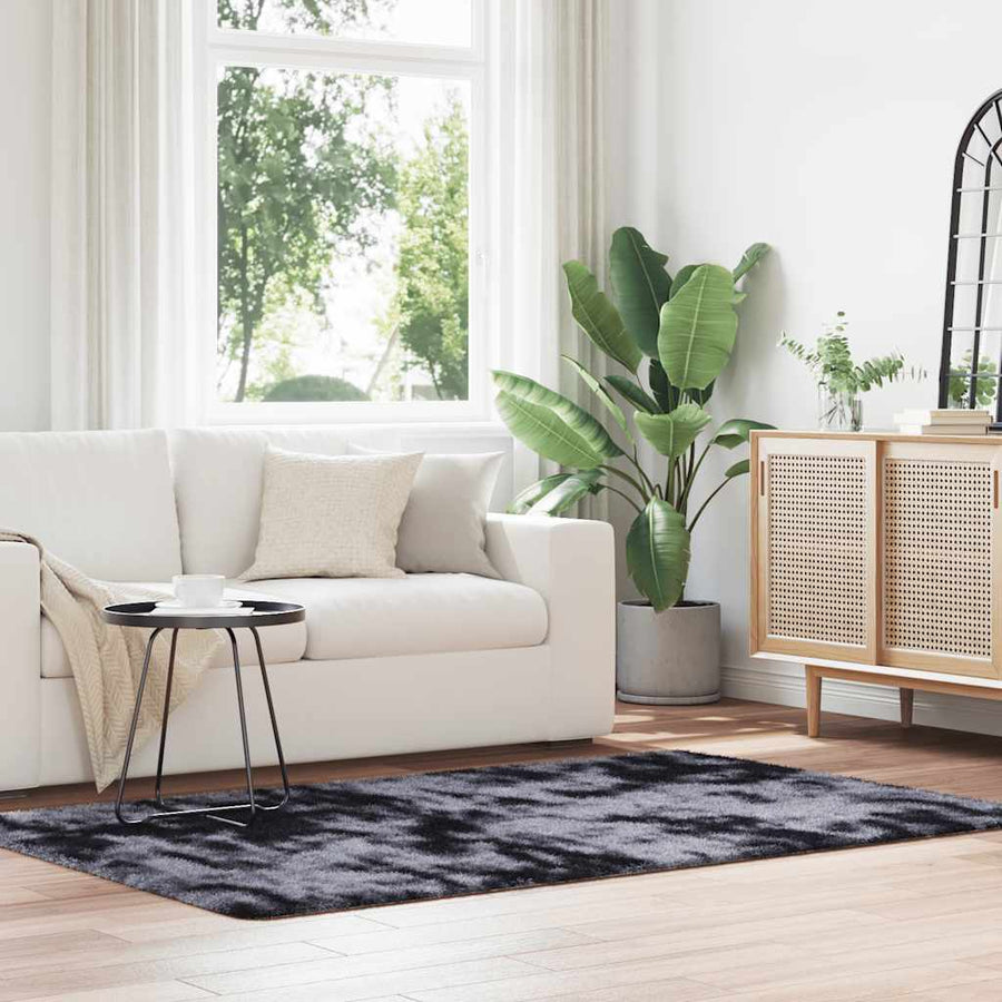 Hoogpolig vloerkleed NAVARRA 130x200 cm polyester donkergrijs