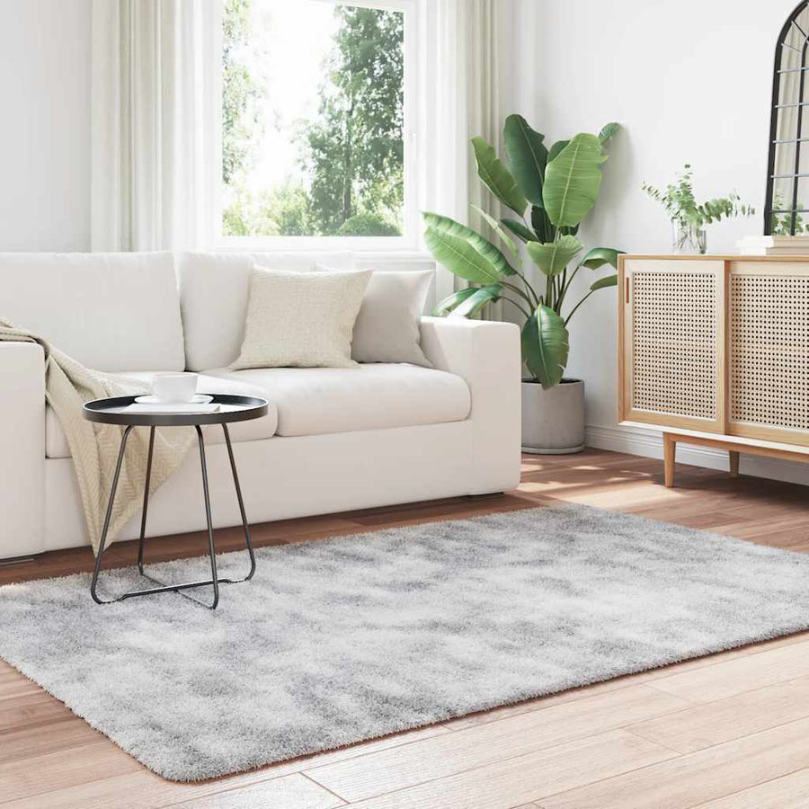 Hoogpolig vloerkleed NAVARRA 130x200 cm polyester lichtgrijs