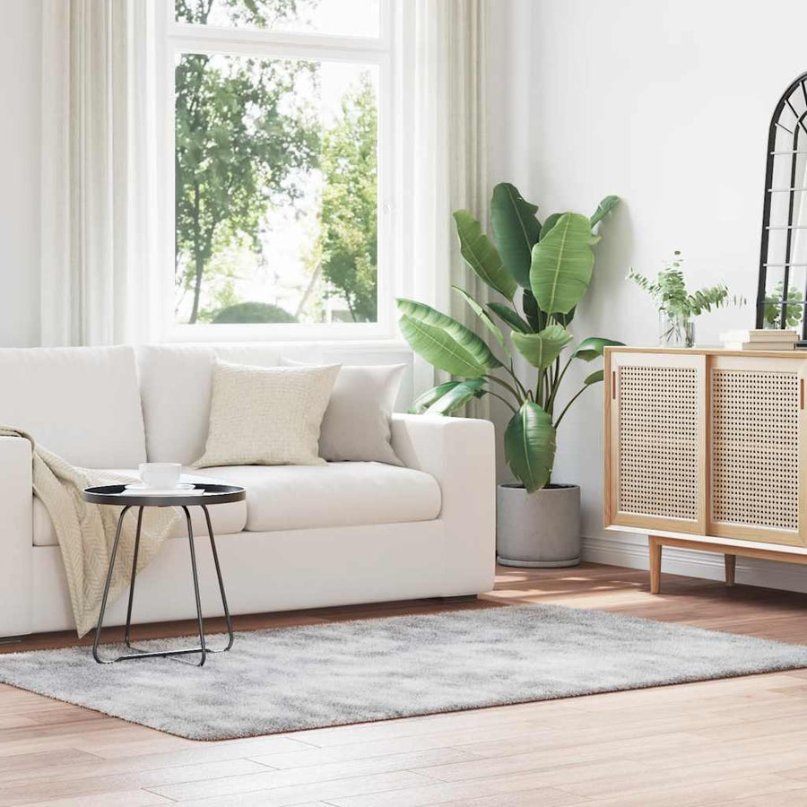 Hoogpolig vloerkleed NAVARRA 130x200 cm polyester lichtgrijs