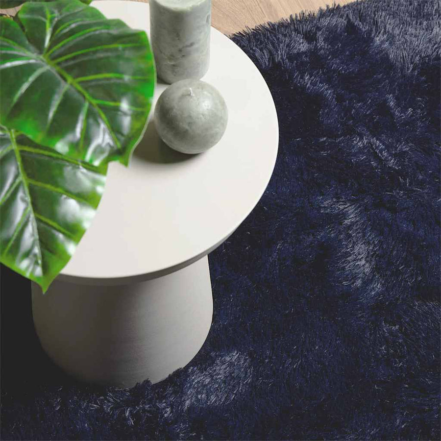 Hoogpolig vloerkleed NAVARRA 130x200 cm polyester marineblauw