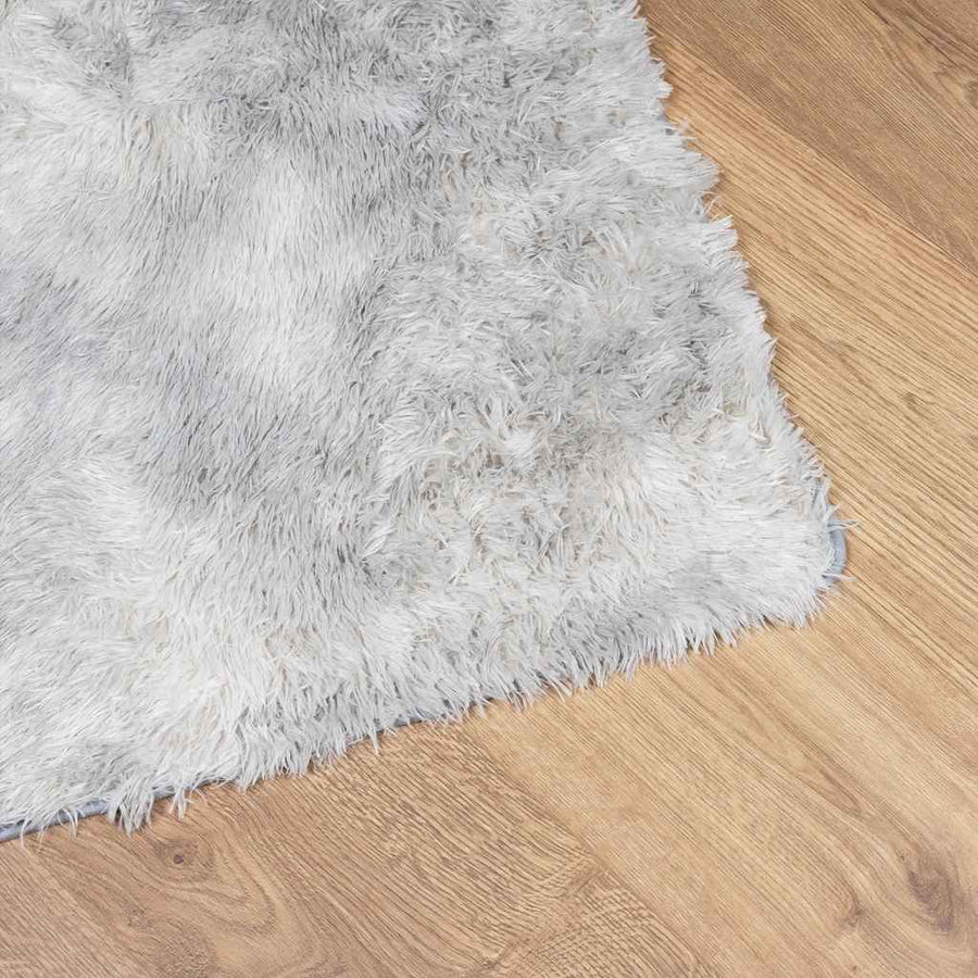 Hoogpolig vloerkleed NAVARRA 130x200 cm polyester zilvergrijs