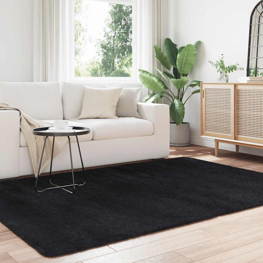 Hoogpolig vloerkleed NAVARRA 160x230 cm polyester zwart