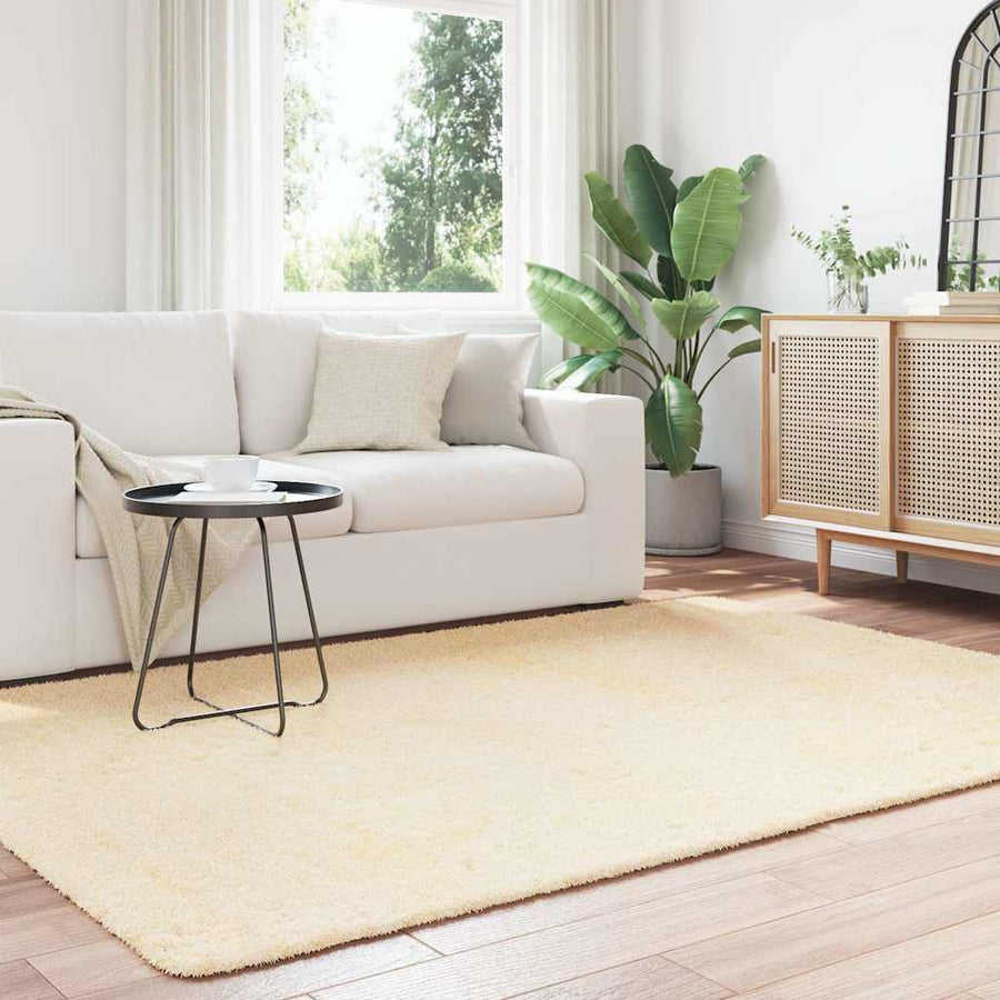 Hoogpolig vloerkleed NAVARRA 160x230 cm polyester crèmekleurig