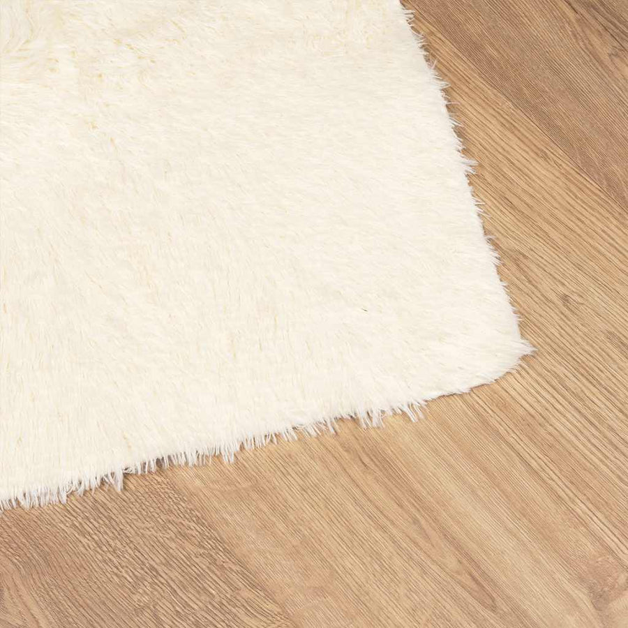 Hoogpolig vloerkleed NAVARRA 160x230 cm polyester crèmekleurig