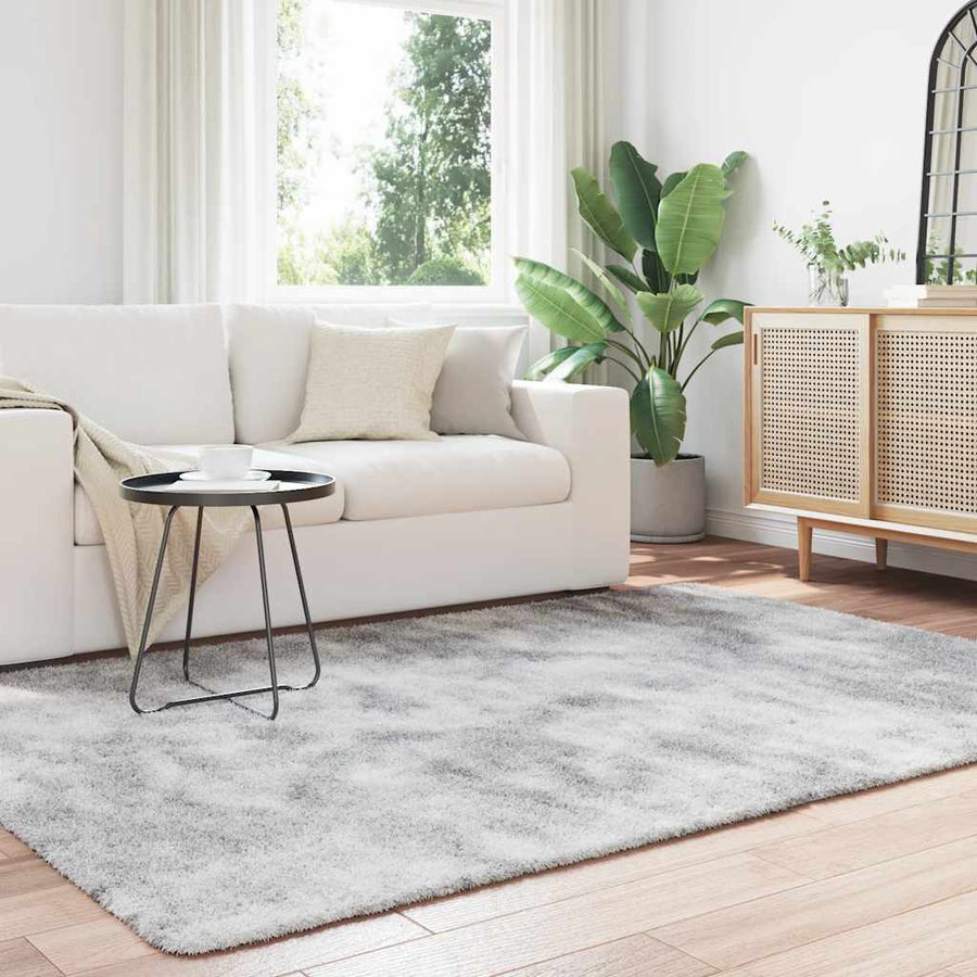 Hoogpolig vloerkleed NAVARRA 160x230 cm polyester lichtgrijs