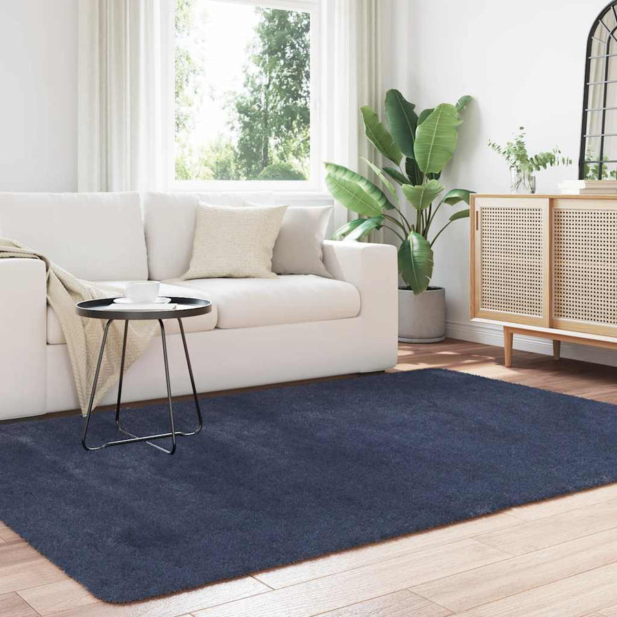 Hoogpolig vloerkleed NAVARRA 160x230 cm polyester marineblauw