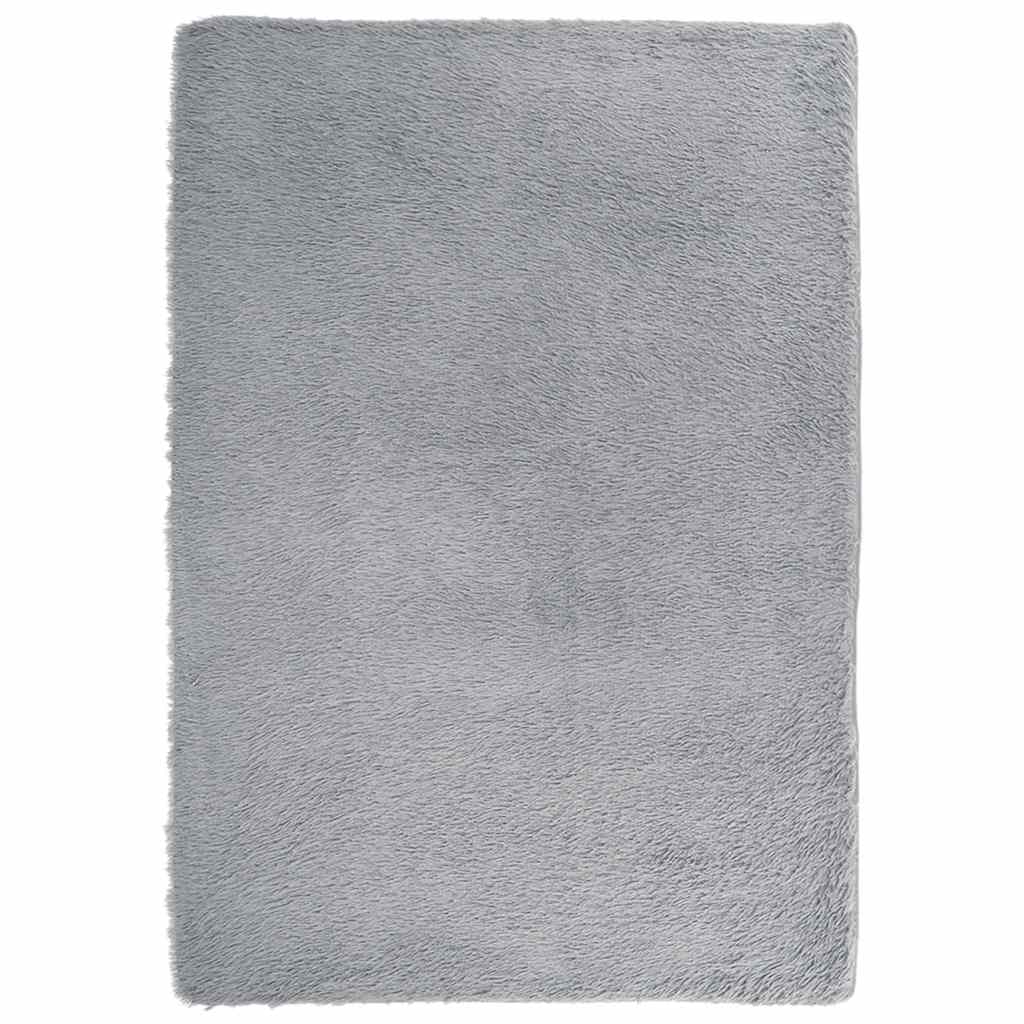 Hoogpolig vloerkleed NAVARRA 160x230 cm polyester zilvergrijs
