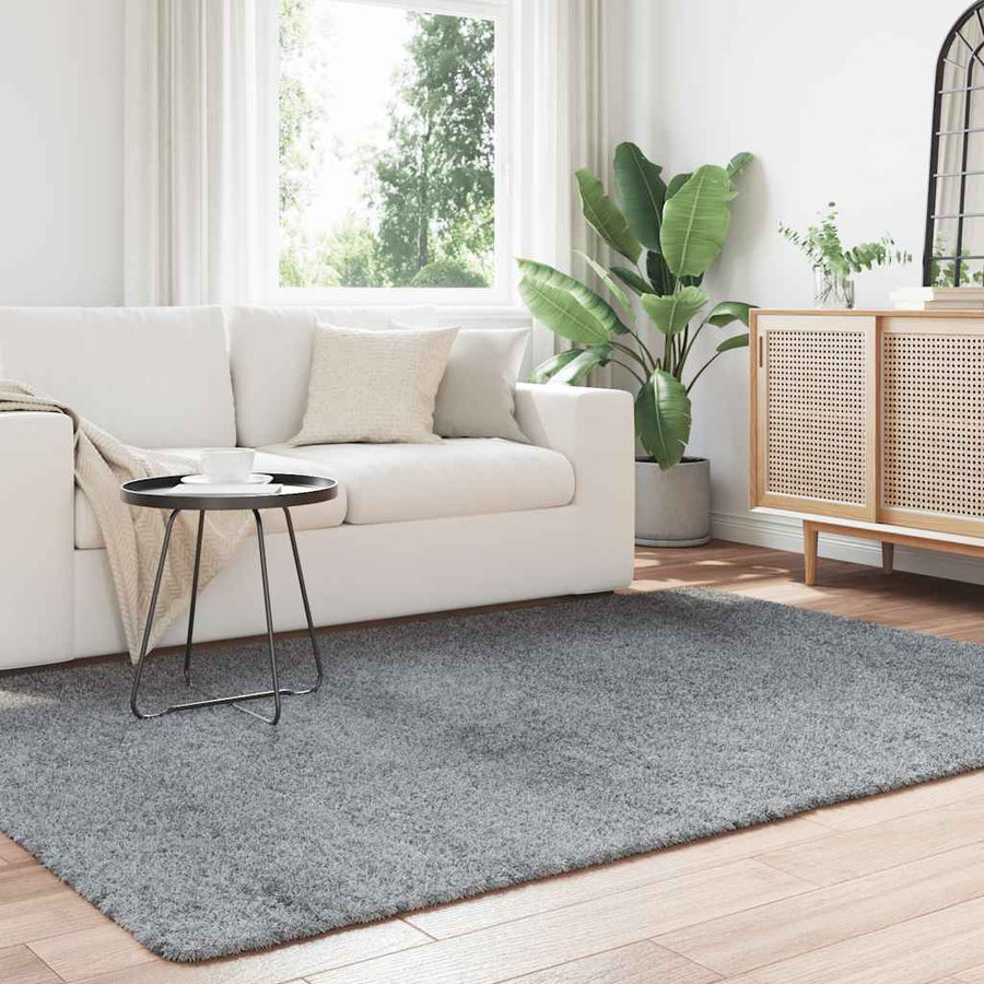 Hoogpolig vloerkleed NAVARRA 160x230 cm polyester zilvergrijs