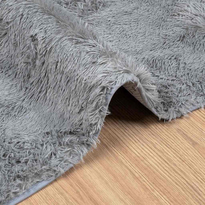 Hoogpolig vloerkleed NAVARRA 160x230 cm polyester zilvergrijs
