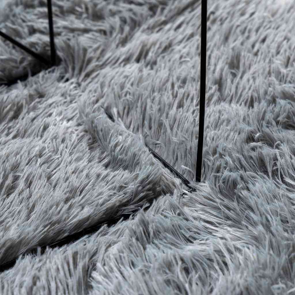 Hoogpolig vloerkleed NAVARRA 160x230 cm polyester zilvergrijs