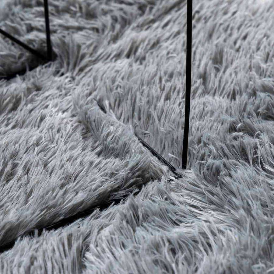 Hoogpolig vloerkleed NAVARRA 160x230 cm polyester zilvergrijs