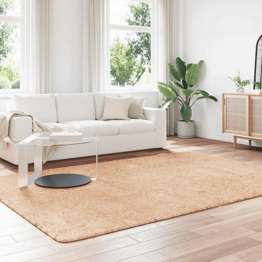 Hoogpolig Vloerkleed Navarra 200X290 Cm Polyester Beige Zilvergrijs