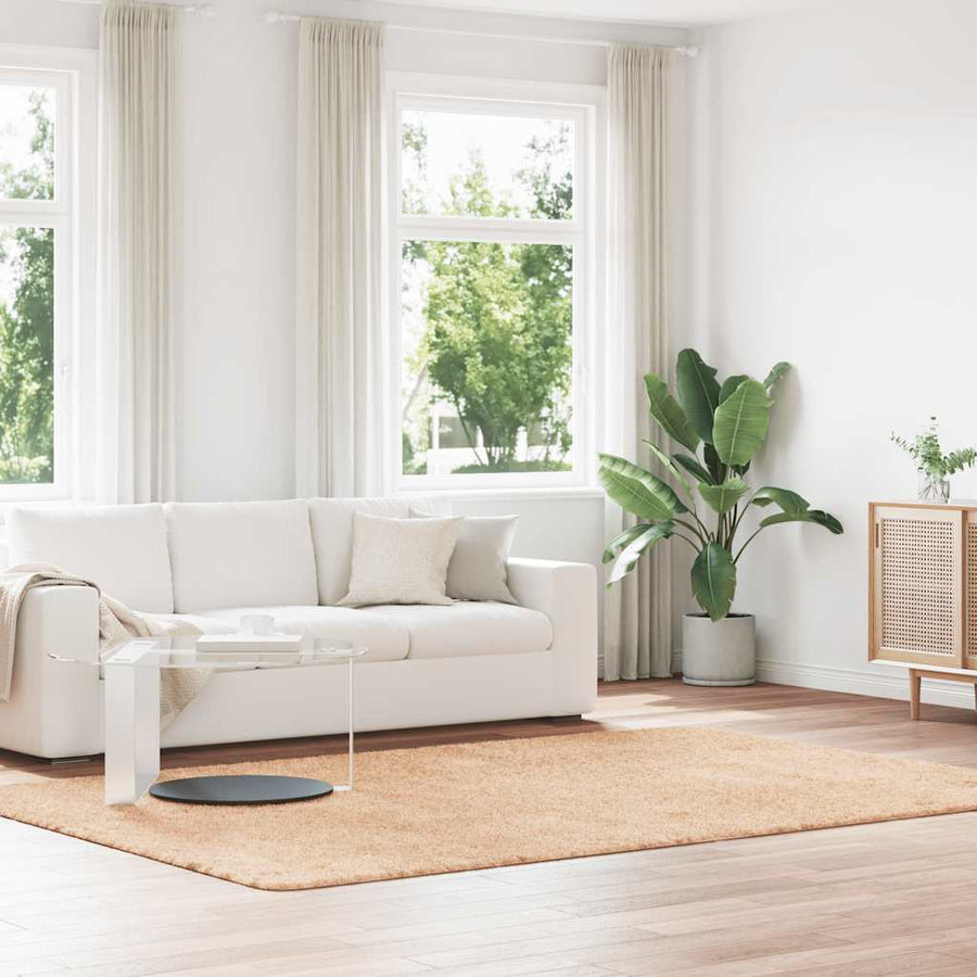 Hoogpolig Vloerkleed Navarra 200X290 Cm Polyester Beige Zilvergrijs