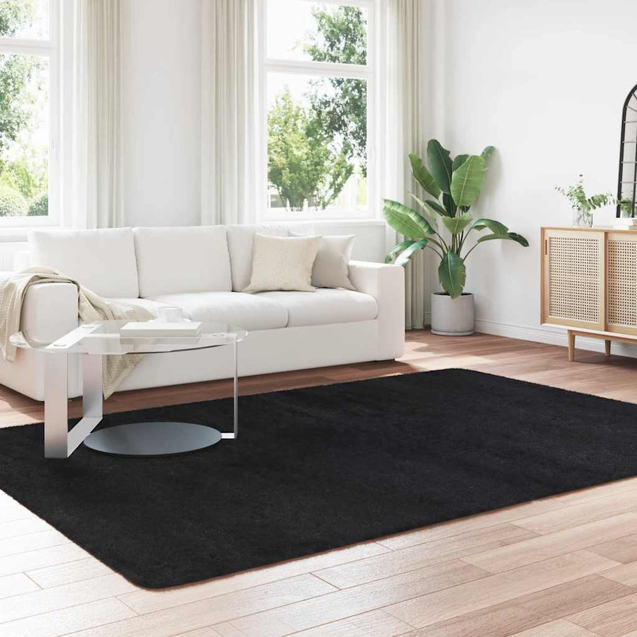 Hoogpolig vloerkleed NAVARRA 200x290 cm polyester zwart