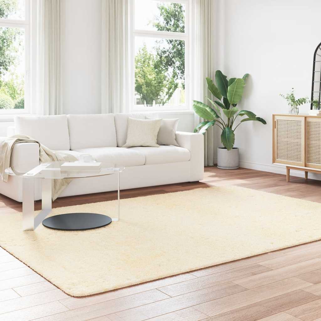Hoogpolig vloerkleed NAVARRA 200x290 cm polyester crèmekleurig