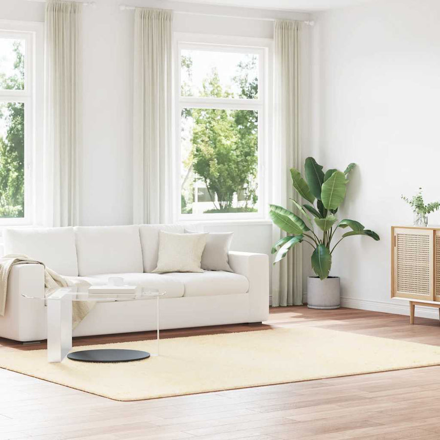 Hoogpolig vloerkleed NAVARRA 200x290 cm polyester crèmekleurig