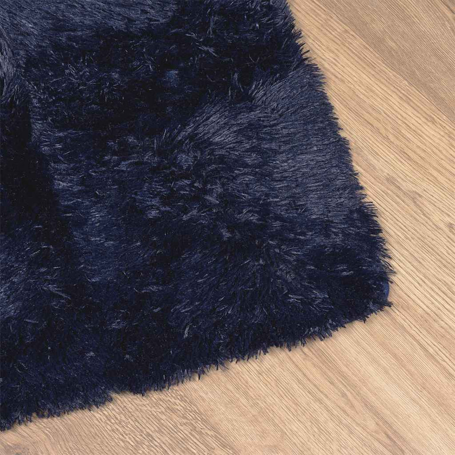 Hoogpolig vloerkleed NAVARRA 200x290 cm polyester marineblauw
