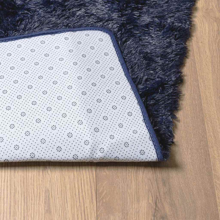 Hoogpolig vloerkleed NAVARRA 200x290 cm polyester marineblauw