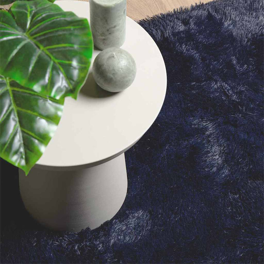 Hoogpolig vloerkleed NAVARRA 200x290 cm polyester marineblauw