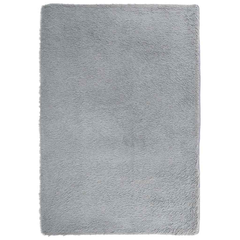 Hoogpolig vloerkleed NAVARRA 200x290 cm polyester zilvergrijs