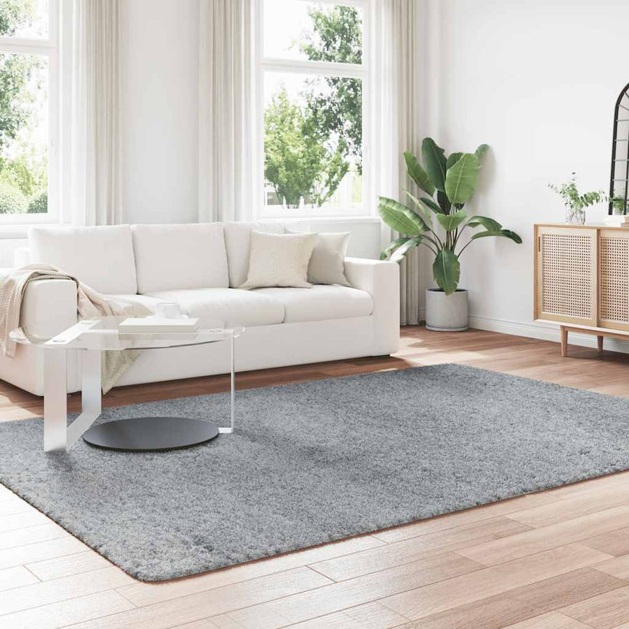 Hoogpolig vloerkleed NAVARRA 200x290 cm polyester zilvergrijs