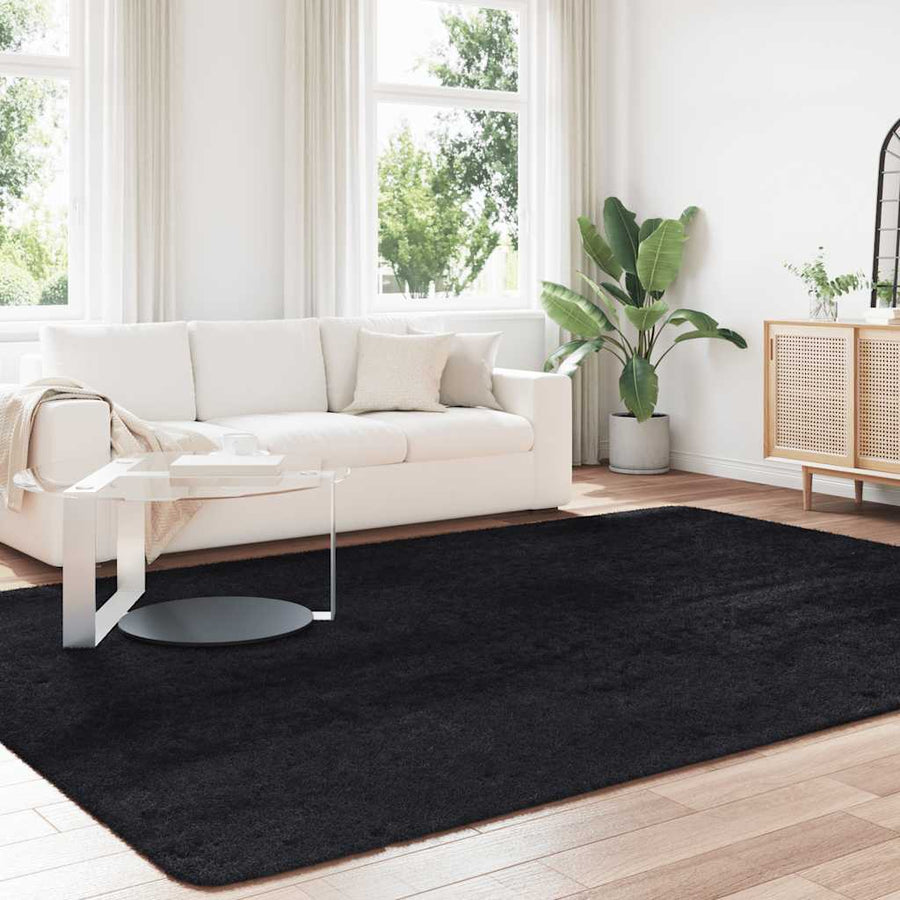 Hoogpolig vloerkleed NAVARRA 240x340 cm polyester zwart