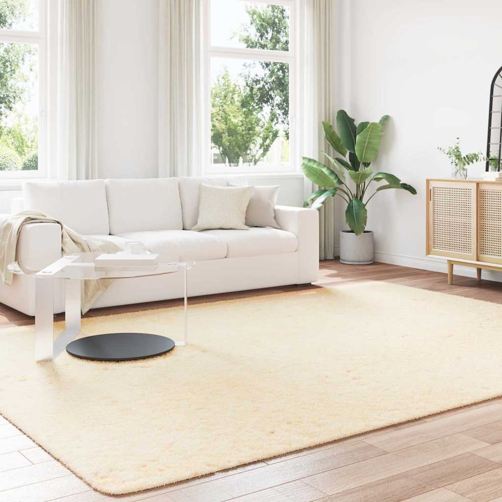 Hoogpolig vloerkleed NAVARRA 240x340 cm polyester crèmekleurig
