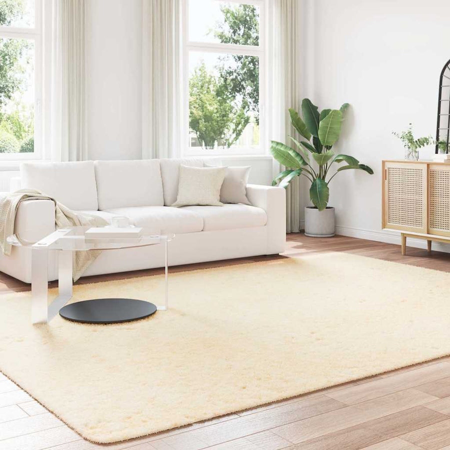 Hoogpolig vloerkleed NAVARRA 240x340 cm polyester crèmekleurig