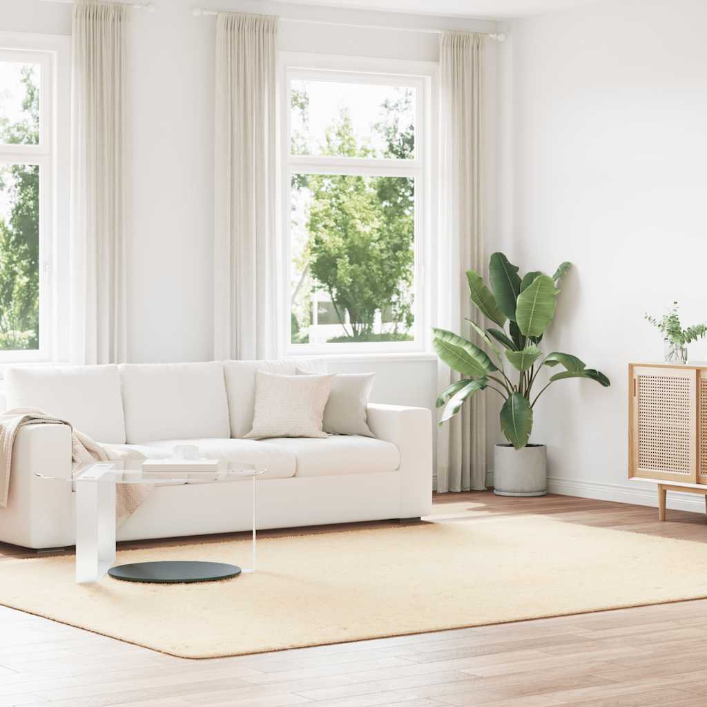 Hoogpolig vloerkleed NAVARRA 240x340 cm polyester crèmekleurig
