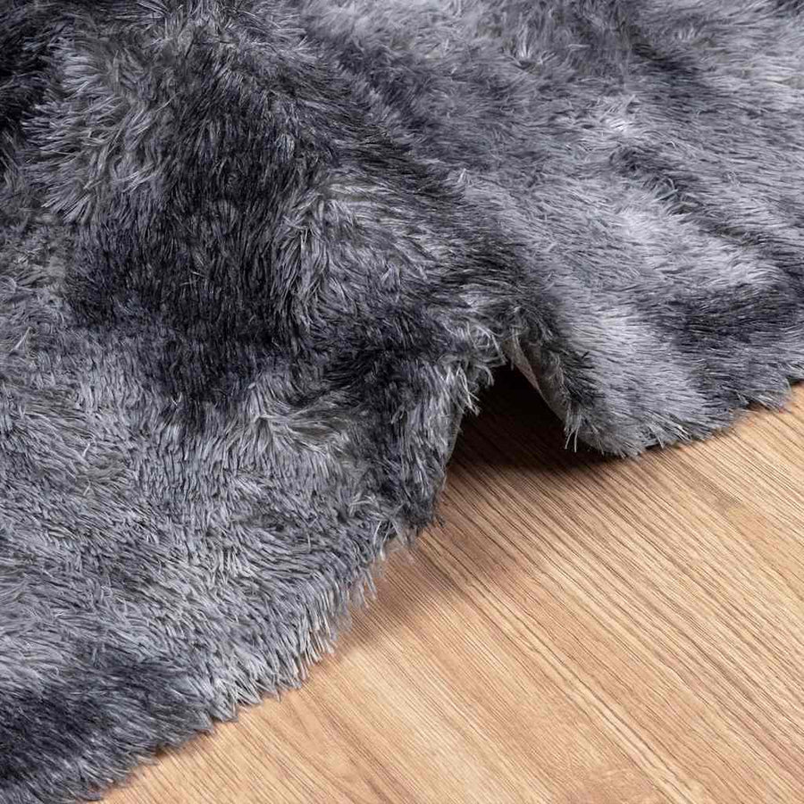 Hoogpolig vloerkleed NAVARRA 240x340 cm polyester donkergrijs