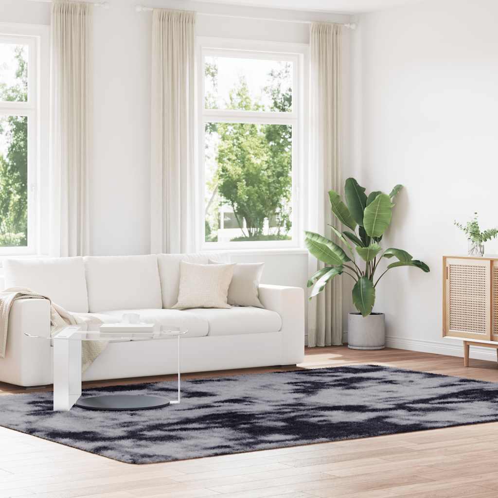 Hoogpolig vloerkleed NAVARRA 240x340 cm polyester donkergrijs
