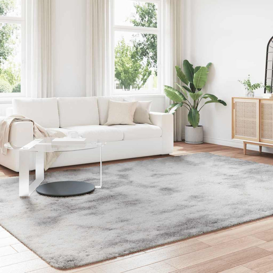 Hoogpolig vloerkleed NAVARRA 240x340 cm polyester lichtgrijs