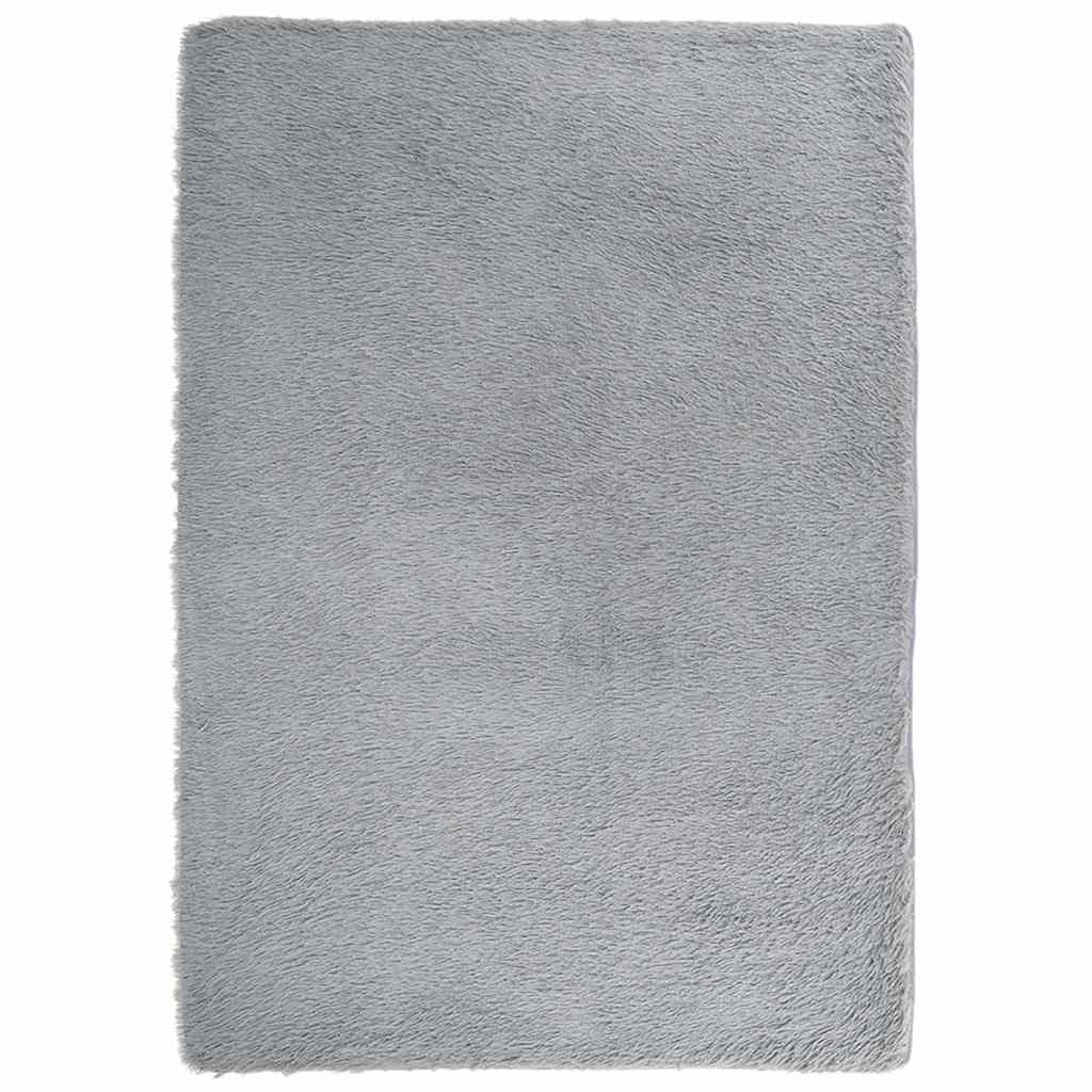 Hoogpolig vloerkleed NAVARRA 240x340 cm polyester zilvergrijs