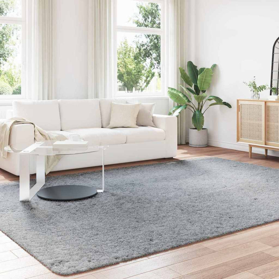 Hoogpolig vloerkleed NAVARRA 240x340 cm polyester zilvergrijs