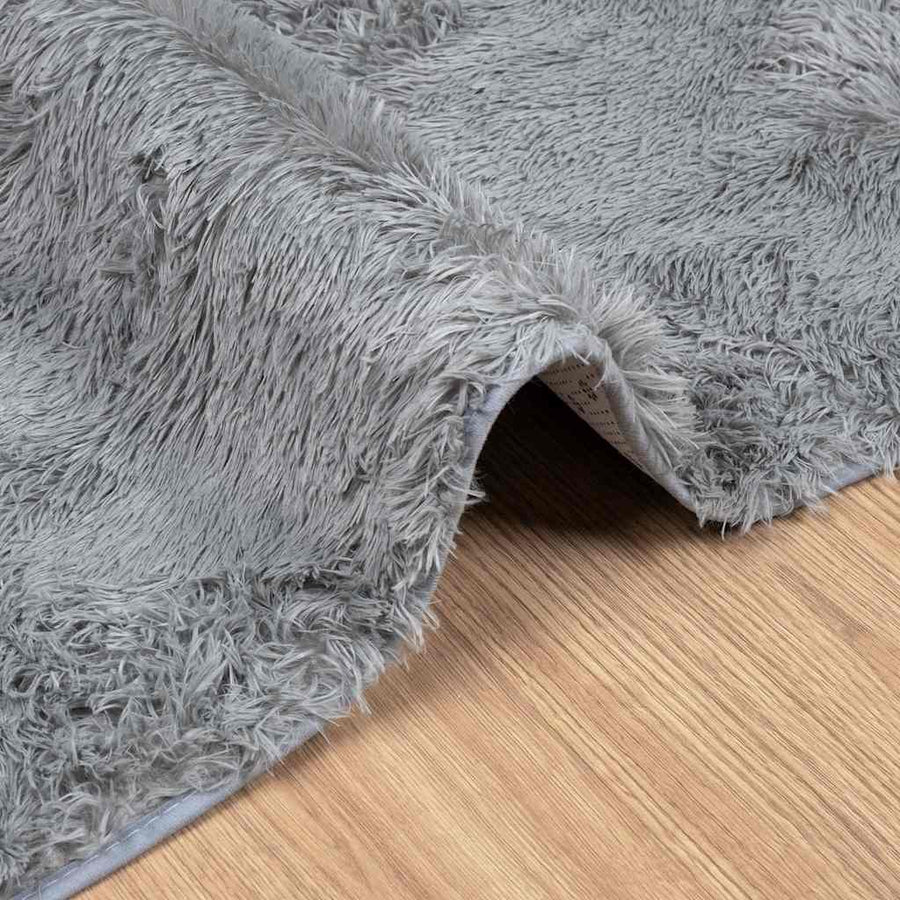 Hoogpolig vloerkleed NAVARRA 240x340 cm polyester zilvergrijs