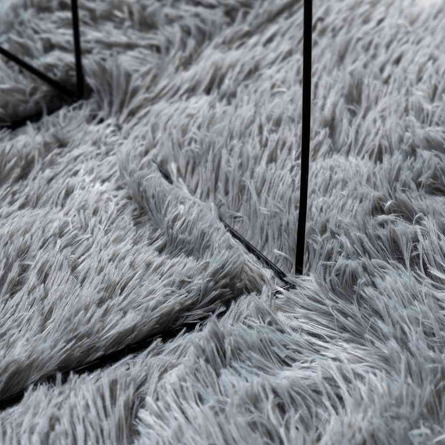 Hoogpolig vloerkleed NAVARRA 240x340 cm polyester zilvergrijs