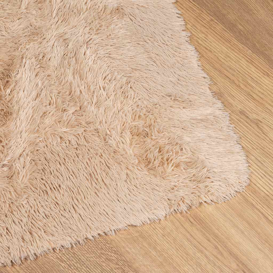 Hoogpolig vloerkleed NAVARRA 120x120 cm polyester beige