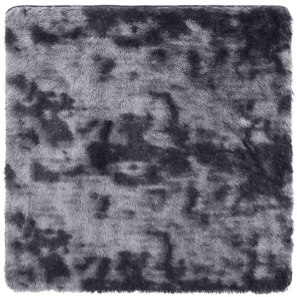Hoogpolig vloerkleed NAVARRA 120x120 cm polyester donkergrijs