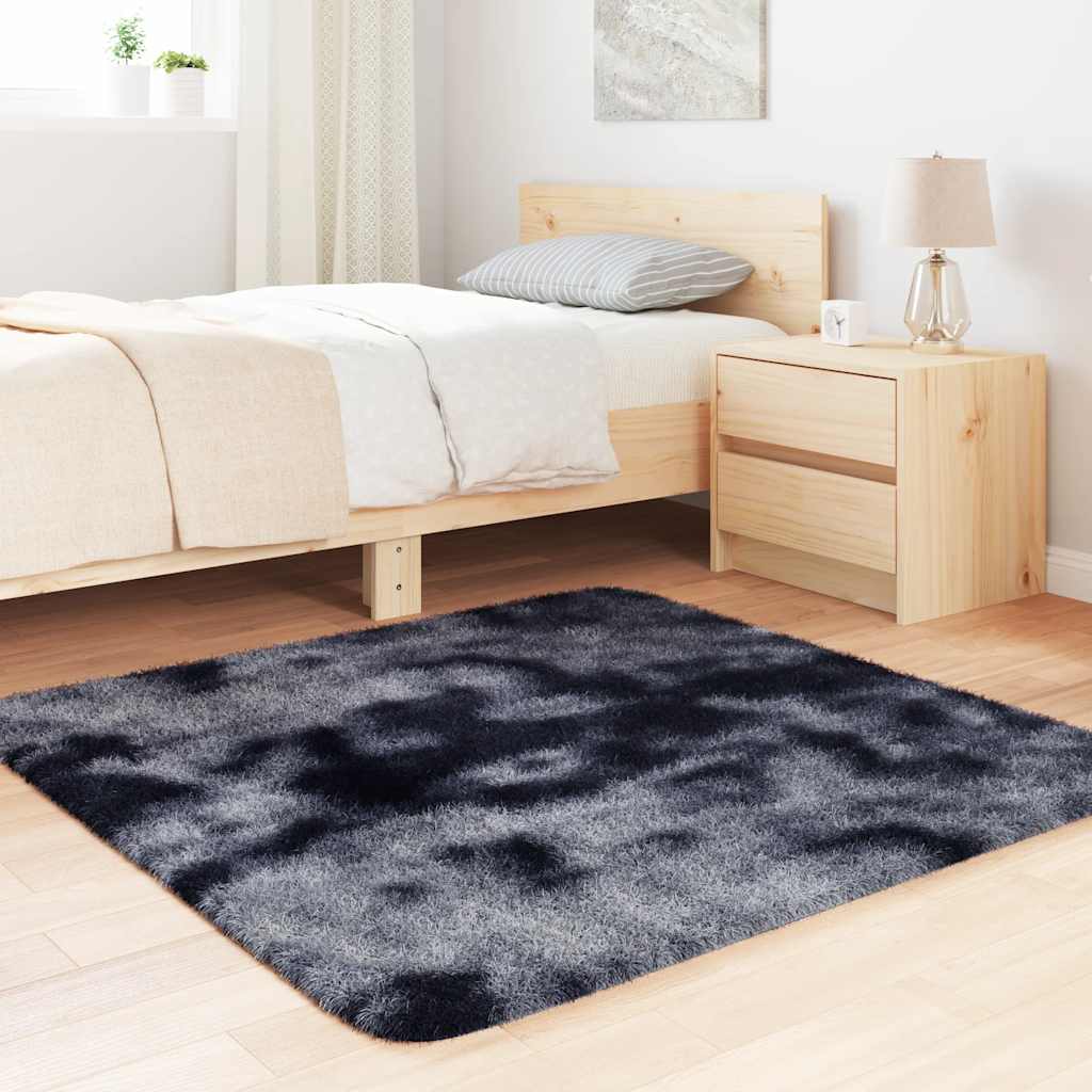 Hoogpolig vloerkleed NAVARRA 120x120 cm polyester donkergrijs