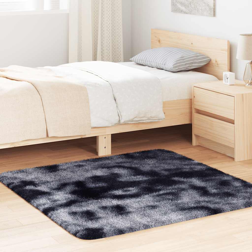 Hoogpolig vloerkleed NAVARRA 120x120 cm polyester donkergrijs