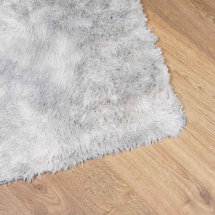 Hoogpolig vloerkleed NAVARRA 120x120 cm polyester lichtgrijs